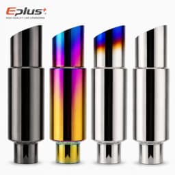 EPLUS Universal Car&Motorcycle Stainless Steel Exhaust Muffler Slant Cut Tip Car Exhaust Resonator 51/57/63mm Inlet