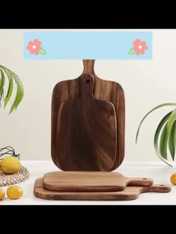 Wooden Cutting Board with Handle For Fish Cheese Bread Desserts Fruits & Vegetables - Food-Safe Durable & Stylish Design Food