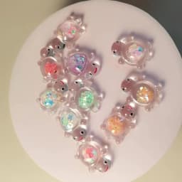 Leslie 10pcs 21x30mm Creative Resin Glitter Turtle Charms Tortoise Pendants for Earrings Necklace Jewelry DIY Cute Kids Toys