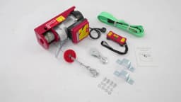 Electric Hoist 550W Electric Winch with Wireless Remote Control 12m Steel Wire and 2 Slings for Lifting Warehouse