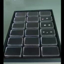 Clear Loose Diamond Storage Box 40x40mm Gemstone Packaging Organizer 57x37mm Pendant Jewelry Display Tray for Stones Showcase