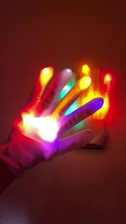 1Pair LED Gloves Halloween Skull Finger Gloves Rave Costume For Stage Show Performance Halloween Party Skeleton Cosplay Props