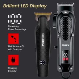SOLIMPIA 3PC Hair Clipper Grooming Kit for Men Trimmer Shaver Wet and Dry Precision Haircut Tools for a Neat And Tidy Look