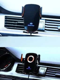 UYUXIO Wireless Car Charger Fast Charge Manual Clamping Air Vent Car Phone Holder for Samsung Android Phones iPhone 16 15 14 13
