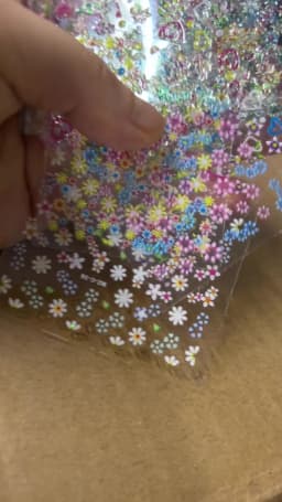 3D Colorful Flowers Cherry Blossoms Rose Daisy Nail Decals 20/30/60/70/90pcs Cute Heart Nail Sticker Manicure Decoration 5.5*6cm