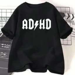 Adhd Printed Pattern T-shirts Summer Women Casual Fashion Minimalist Tops Streetwear Y2K Oversize O-Neck Short Sleeve T-shirts