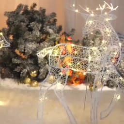 Lighted Christmas Reindeer Water Resistant Solar Light Up Decoration For Garden Batteries Supplied White Elk Garden Lights Dream