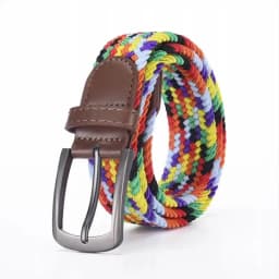 Colored Woven Elastic Belt With Shorts Casual Pants Fashionable Men Women Universal Waist Accessories Wholesale Direct Sales