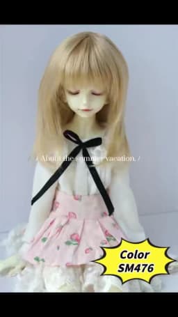 JD762 Natural curls Mid long doll wigs that can be tilted and self trimmed with bangs Full sizes Doll Accessories