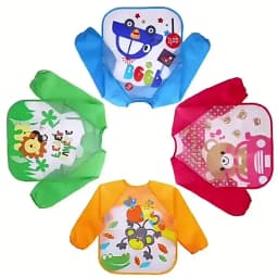 Waterproof EVA Full Sleeve Baby Bibs Children Apron Long Sleeve Feeding Smock Kids Eating Breastplate Infant Scarf Clothing