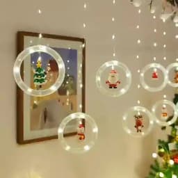 LED Christmas String Lights Room Garland Curtain Lamp USB Plug Star Santa Claus Decoration Lights for Bedroom Living Room Window