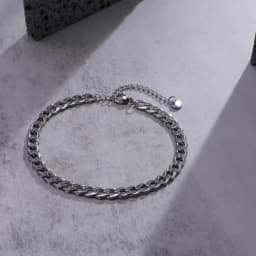 Waterproof Stainless Steel Cuban Wheat Chain Anklet Bracelets for Men, Summer Holiday Beach Foot Gifts Jewelry,Length Adjustable