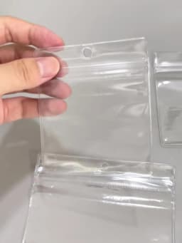 20pcs Transparent PVC Self-Sealing Bags with Hole Thickened Zipper Clear Plastic Storage Bags for Small Jewelry And Food Packagi
