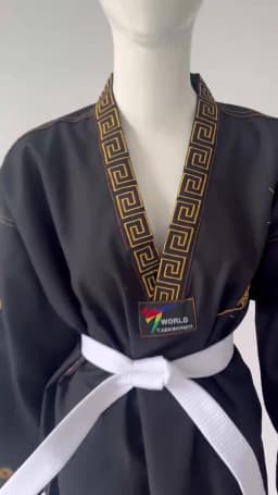 High Quality Taekwondo Uniform Black WT Dobok Tae Kwon Do MMA Martial Arts Karate Suits Embroidered Dragon Pattern