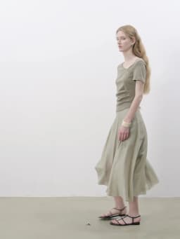 ZIQIAO Split Cut Design Trapeze Dress for Petite Women 2025 Summer New Arrival Elegant Style Mid-Length Half-Skirt 25ZQ92403
