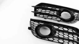 Car Front Bumper Fog Lamp Grille For AUDI A1 8X 2010 2011 2012 2013 2014 1pair Honeycomb Mesh Fog Light Grill Cover
