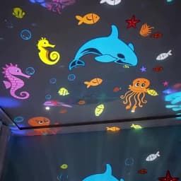 360° Rotating Starry Ocean Projection Night Light Dynamic Projector Decorative Lamp Ocean Themed Projection Light Christmas Gift
