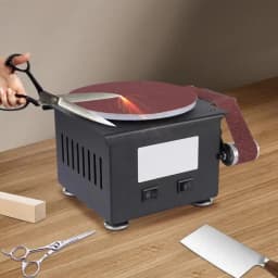 Small Contour Sand Belt Sander 7 Gears Disc Sanding Machine 3 Sandpaper 10pcs Belt For Metal, Stone DIY Woodworking
