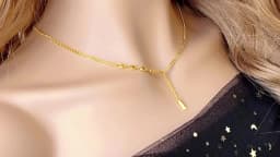 Solid 18K Gold Women's Necklaces Pendant for Engagement Promise Women Lucky Sign Small Gold Bar Accessories Jewelry Trend Chains