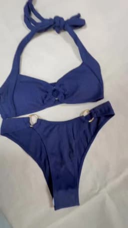 Adjustable Halter Bikini Set Solid Color Bikini Neck Trendy Swimwear for  Women Ladys Bathing Suit