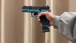 SIG17 Shell Ejecting Soft Bullet Gun, Mechanical Toy Empty Hanging Pistol Outdoor Shooting Game Educational Model Toy for Adult