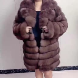 2026 Suit Collar Winter Real Fox Fur Coat Thick Warm Sable Women's Light Brown Long Jacket The Fox Fur Coat