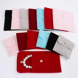 1PC Jewellery Pouch Packaging Bag Soft Velvet Gift Bracelet Necklace Earrings Rings Storage Button Velvet Bag Custom Logo