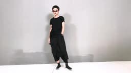 [EAM] High Elastic Waist Black Irregular Long Harem Trousers New Loose Fit Pants Women Fashion Tide Spring Autumn 2026 1DE7835