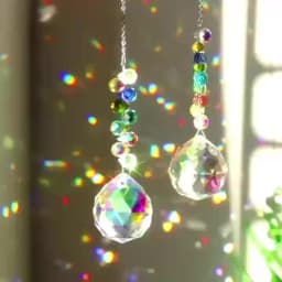 1/2pc Strawberry Bead Crystal Ball Sun Catcher - Hanging Prism For Garden & Home Decor, Glass/Iron Craft Tool