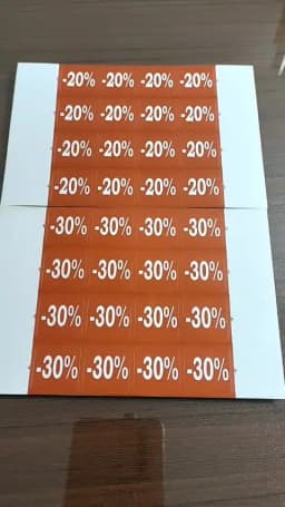 200pcs 2x2cm 20 30 Percent Off Red Paper Label Sticker for Store Promotion Nice Sales Price Big Discount Glossy Advertising Tag