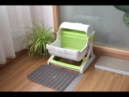 Semi‑Automatic Tilt Sifting Cat Litter Box No Scoop Needed Open‑Top Cat Toilet with Waste Drawer PP Resin for Cats up to 16.5lbs