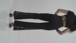 Women Punk Sexy See Through Lace Patchwork Flare Pants Streetwear High Waist Wid Leg Vintage Trousers Y2k Pants Female