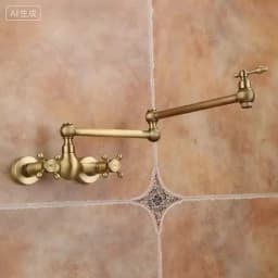 Wall-Mounted Antique Brass Kitchen Faucets Hot Cold Water Filter Tap for Kitchen Sink Mixer Folding Kitchen Faucet EL542A