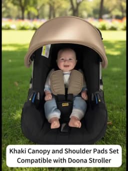 3-Piece Replacement Canopy & Shoulder Pads Compatible With Doona+ Car Seats And Strollers - Soft Fabric Thickened Design