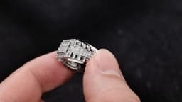 Newshe Certified Moissanite Ring D Color VVS1 Inlay Men's Wedding Band White Gold Plated Designed Fashion Jewelry
