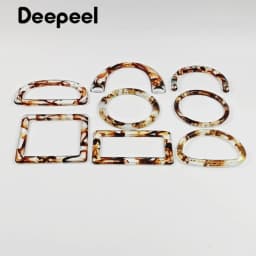 2Pcs Amber Plastic Handle Women's Bag Handles Acrylic O D Ring Handbag Woven-bag Replace Rings Purse Frame DIY Bags Accessories