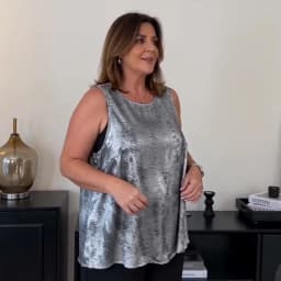 plus Size Elegant Sleeveless Top Luxury Metal Series Fashionable Casual Wear for Women
