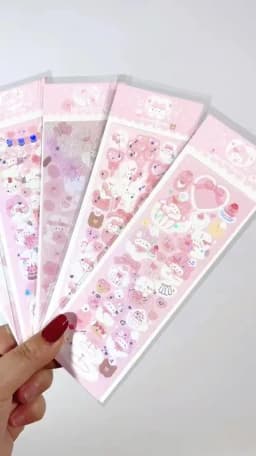 SKYSONIC BOBO 5pcs/4pcs/3pcs Full Set Series Decorative Stickers Bubble Pink DIY Sticker Journal Junk Agenda Stationery Suppli