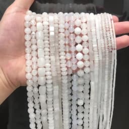44 Types White Chalcedony Jade Agate Bead Natural Stone Rondelle Cube Faceted Loose Beads for Jewelry Making Bracelets Accessory