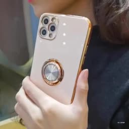Plating Metal Ring Phone Case For iPhone 17 16 13 12 11 Pro Max Mini Silicone Cases For iPhone Air 15 14 Pro Max 16 Plus Cover
