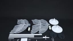 2 Pcs Butterfly Wedding LED Floor Lamp US Plug 110V 30‑35W Adjustable Height Ceiling & Floor Mount Romantic Wedding Aisle Decor Light