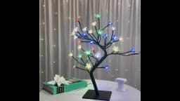 48 LED RGB Cherry Blossom Tree Light with Remote 16 Color LED Artificial Flower Bonsai Tree Table Lamp For Valentine's day Decor