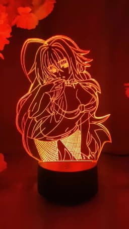 Anime High School DxD Rias Gremory LED Night Light 7 Color Changing Touch Remote Colorful Bedside Lamp for Friends Birthday Gift