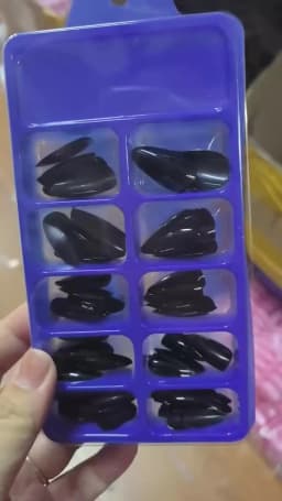 100pcs Black Almond Fake Nail Mid-length Solid Color Artificial Nail Removable Press On Nails Tip Almond Nail Art False Nail
