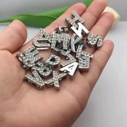 130pc/lot Hole 10mm Slide Letter DIY Slide Charm Alloy ENGLISH Alphabet Fit For 10MM Wristband Bracelet Jewelrys