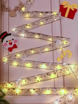 2-10m Christmas Ribbon Fairy Light String Merry Christmas Decorations For Home Xmas Holiday Navidad Gifts New Year