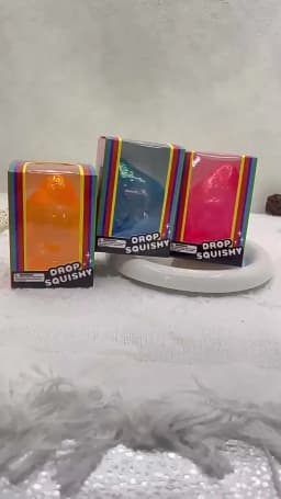 New Arrival Hot Selling Dreamy Water Drop Cube Squishy Stress Relief Toy Slow Rising Super Soft Cute Silicone Fidget Popper