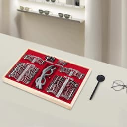 104-Piece Optometry Trial Lens Set Metal/Glass Construction for Precision Vision Testing & Refraction, Trial Lens Set Kit