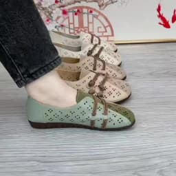 2024 Newly Square Toe Women's Flats Designer Cutout Shoes Ladies Wide Fit Soft Leather Moccasins Female Driving Sneakers