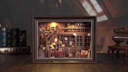 DIY Book Nook Kit 3D Wooden Puzzle LED Light Miniature Dollhouse Bookshelf Insert Photo Frame Ornament Friends Birthday Gifts